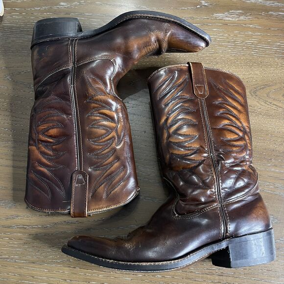 Brown Leather Cowboy Boots